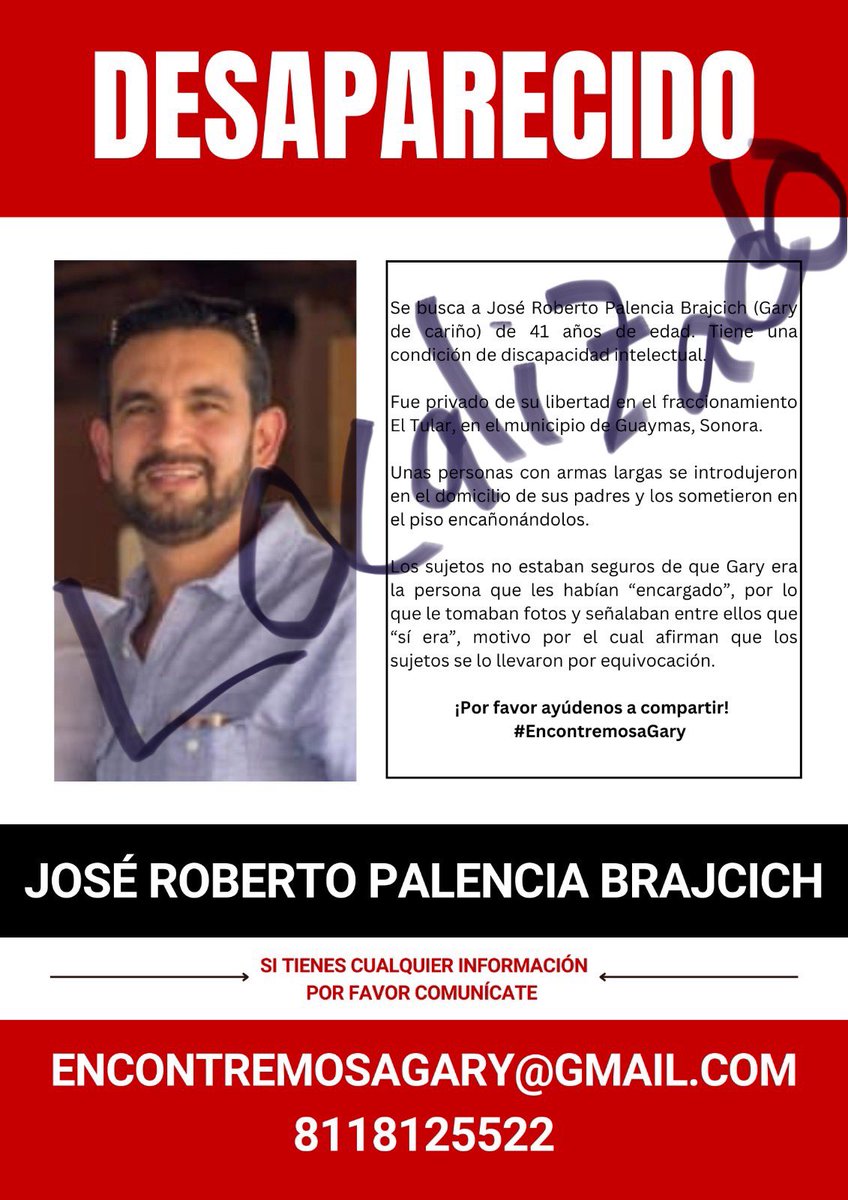 AnabelLM's tweet photo. Gary acaba de regresar a casa. 
Gracias a los que ayudaron a difundir.
Ante un país de terror, la pequeña acción de comunicar, hizo la diferencia. https://t.co/8jC6T4DVd5