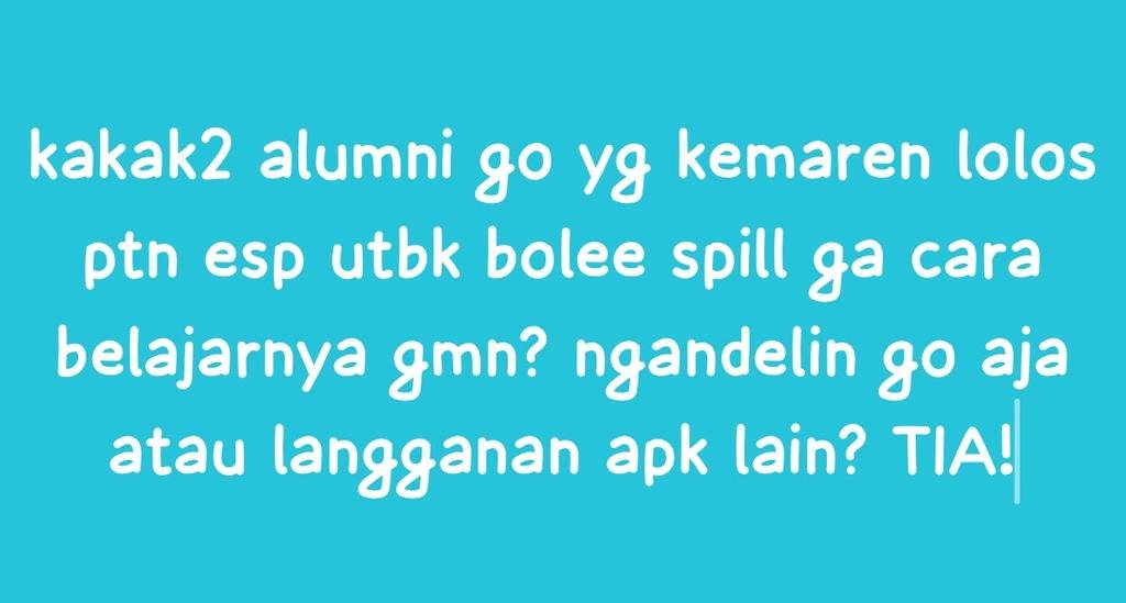 GO_fess's tweet photo. GO! tolong spill tips &amp;amp; trik serta cara belajarnyaa dong, terutama buat gapyear hehe&amp;lt;33 https://t.co/7PiHrAk7Pi