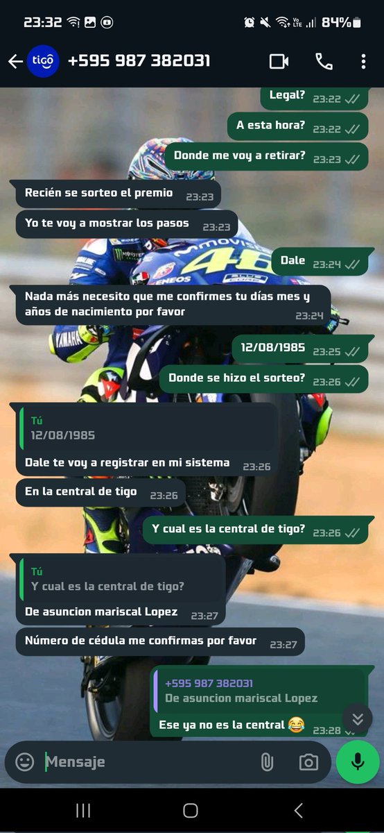 hernanvera7's tweet photo. Mortal los perros 
Cuídense que 
Anoten ese número para que no les jodan y le hakeen su cuenta 
@TigoParaguay @delitosI https://t.co/zgPC1GLPJA