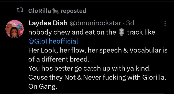 @GloTheofficial  reposted me on her page. 😍🥰❤️ she the Realest nigga I know. Yeeaaah Glo 👅aaaahhh dats Nobody<a class="tags" href="/tag/glotheofficial">@glotheofficial</a><a href="/tag/bardigang"class="tags"><span>#bardigang</span></a><a href="/tag/cardiotwitter"class="tags"><span>#cardiotwitter</span></a>