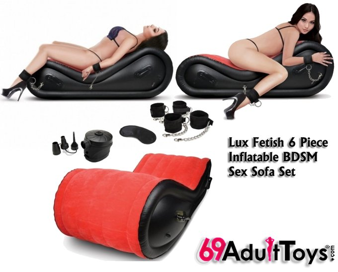 69AdultToys's tweet photo. 6 Piece Inflatable BDSM Sex Sofa Set
https://t.co/AZ5SLSSH9f
The 6-Piece Inflatable #BDSM Sex Sofa Set features everything that you need to enhance couples play with #kinky #bondage play and a versatile piece of furniture that will allow you to try sex in exciting new positions. Featuring an #erotic color combination of red and black, this inflatable bed lures you onto its velvety soft surface with its sensual curves. Explore the pleasurable satisfaction of experimenting with restraint play with the included set of wrist and ankle cuffs that are included. The easy to use cuffs are beginners friendly and the perfect introduction to BDSM play for beginners. Comfortably let go of control as you lay back and relax and allow your dominant partner to take over as you submit to their stimulating touch. This set allows you to create your own at-home dungeon with its convenient design that can be inflated at a moments notice whenever the sexy mood hits, and can also be deflated when playtime is over.