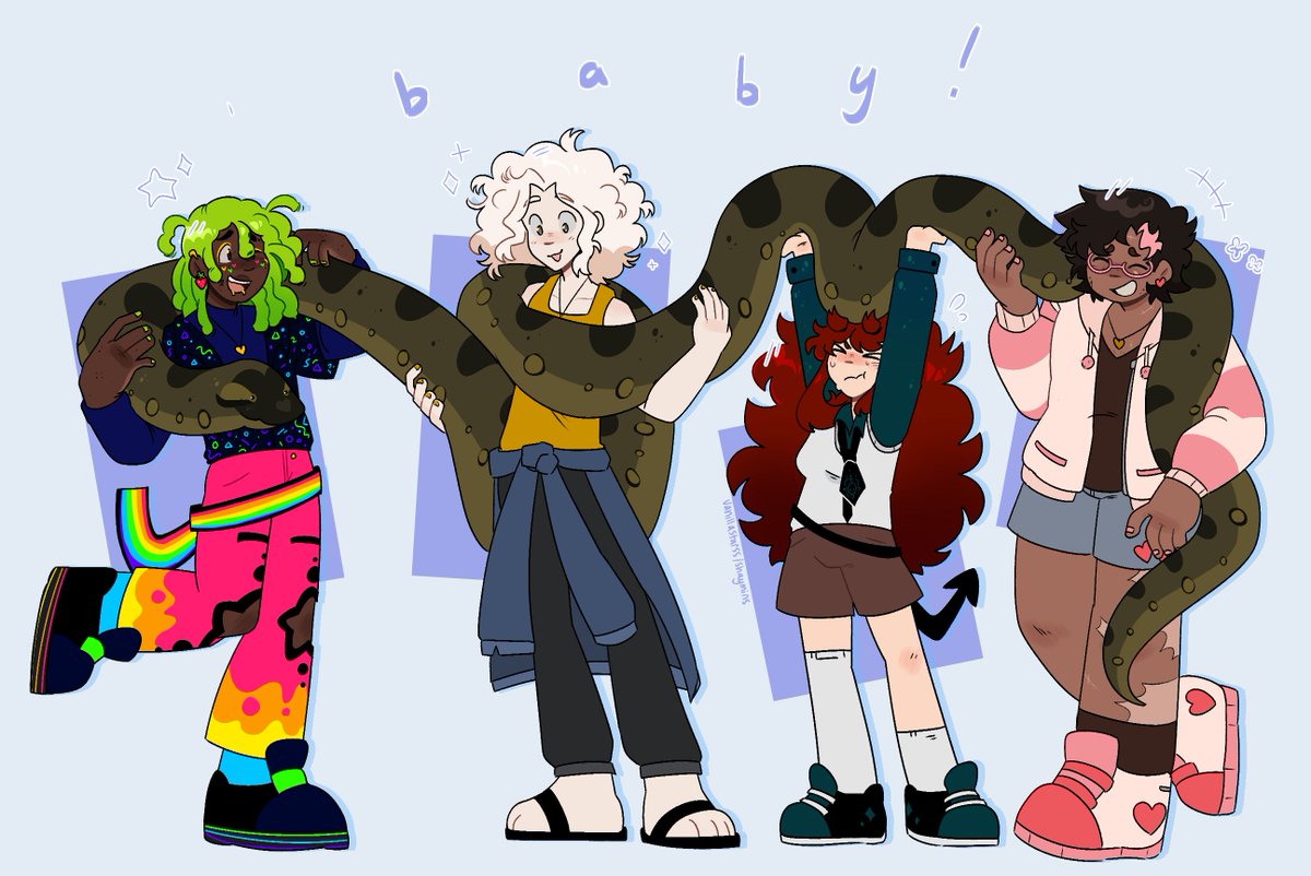 astrametis's tweet photo. our son who is a 20 foot anaconda named baby | #fanganronpa #ocs https://t.co/CXS3VSnZvO
