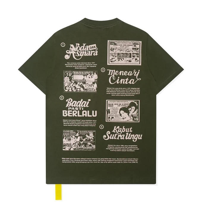 インドネシアの「Grafis Nusantara」による『Film Romansa Short Tee』。インドネシアの70年代の映画をモチーフとしたTシャツです。