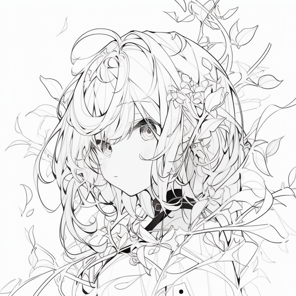あなたのために 線画 AI線画着色 animagine-xl-3.0 ControlNet v1.1.449 Lineart