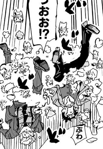 小さすぎコマなんだけどりきハムちゃんに埋もれる🖥️と🧑‍🌾描くの楽しかった