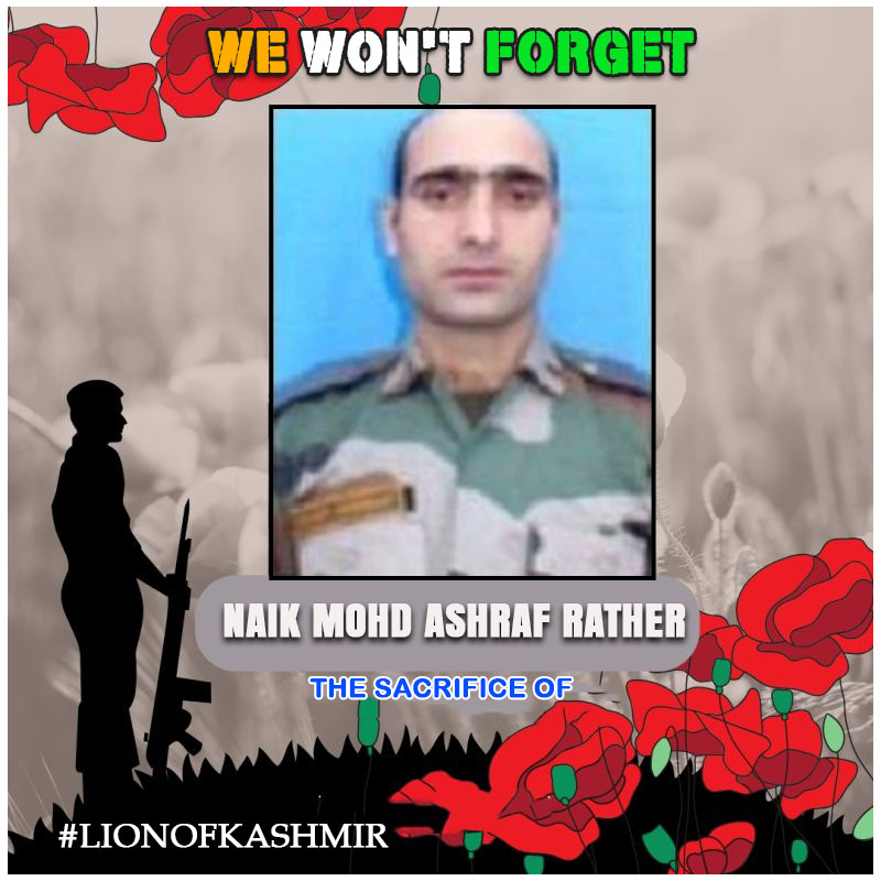 nadiaWazir1's tweet photo. Naik Mohd Ashraf Rather exemplifies courage and dedication in service, a true hero of our nation. His unwavering bravery and selfless devotion inspire us all. We honor his memory and draw strength from his spirit. Rest in peace, brave soul.#IndianArmy #Salute #MartyrsDay #13Jul https://t.co/P8BUqfOLob