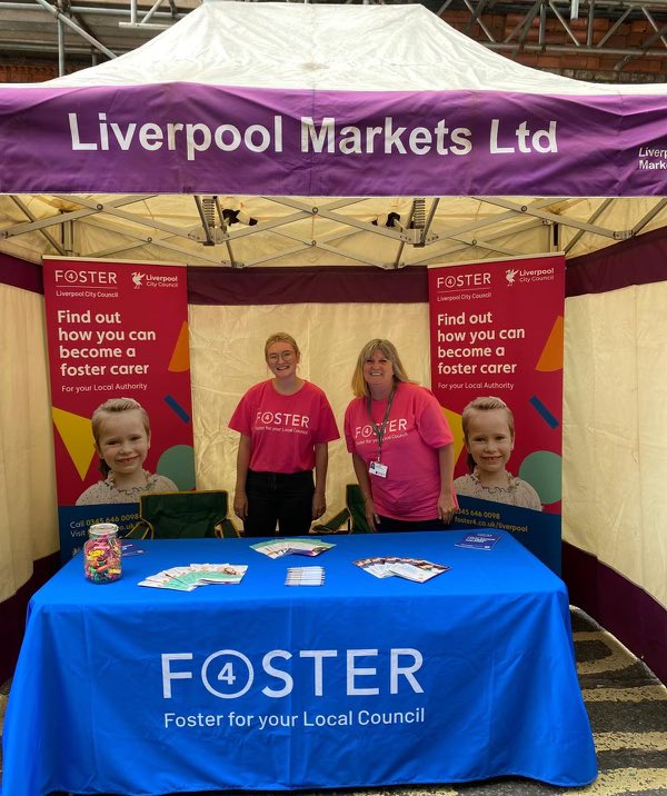 lpoolfostering's tweet photo. Our Foster4 team are at #liverpoolmarkets in #woolton until 2pm today.
Come along for a chat and pick up an information pack to learn about all the fantastic support we provide.
#fostering #foster4 #foster4yourlocalcouncil #liverpool #rewarding https://t.co/yAaZ5a2LzZ