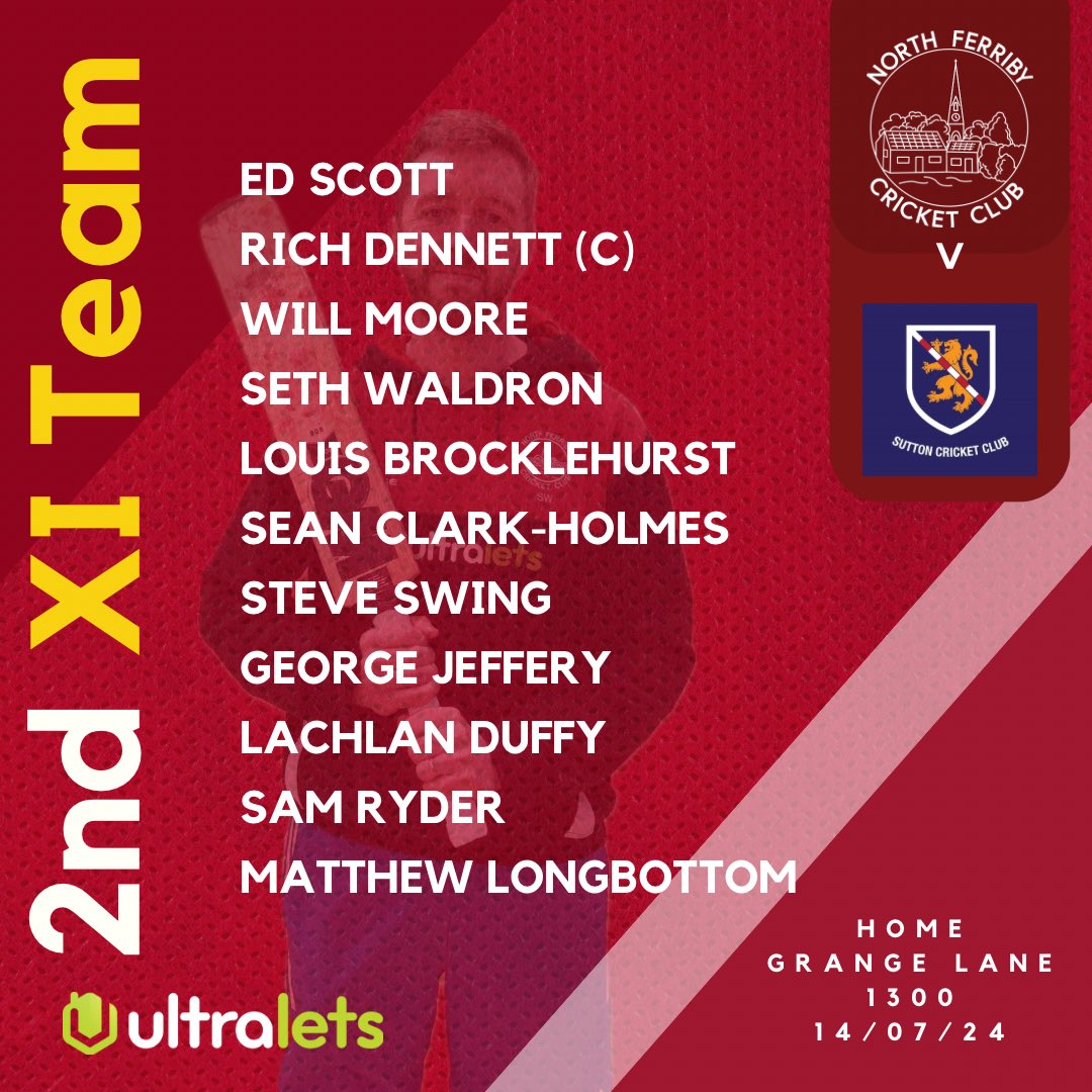 The First XI run up the hill this week in the battle  for Swanland Hill with the Second XI welcoming Sutton to Grange Lane on Sunday 🏏

Go well squads 💪🏼
