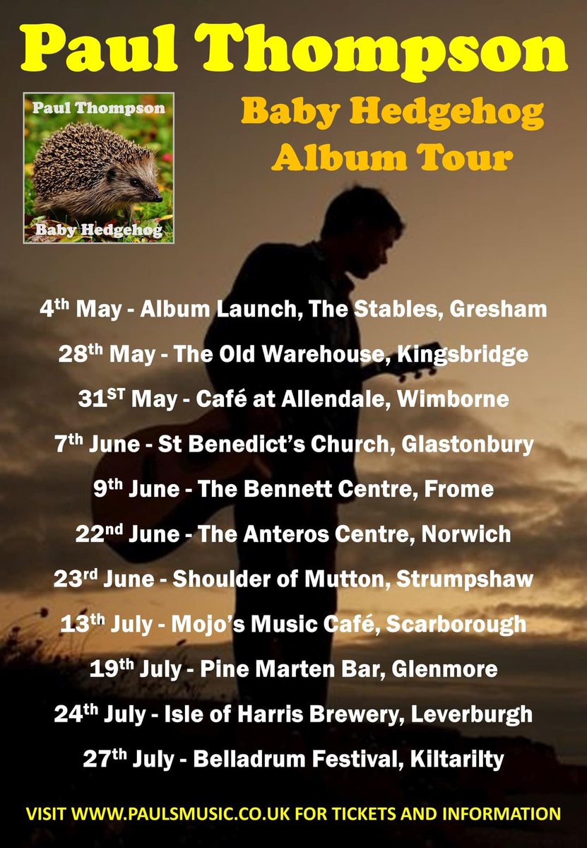 Coming soon folks on Wednesday 24th July we’re lucky enough to have Paul Thompson stopping by to play us all a set of his fabulous tunes. Paul will be kicking off once the kitchen closes as normal. Come down and help us support live music 😊🍻🎤