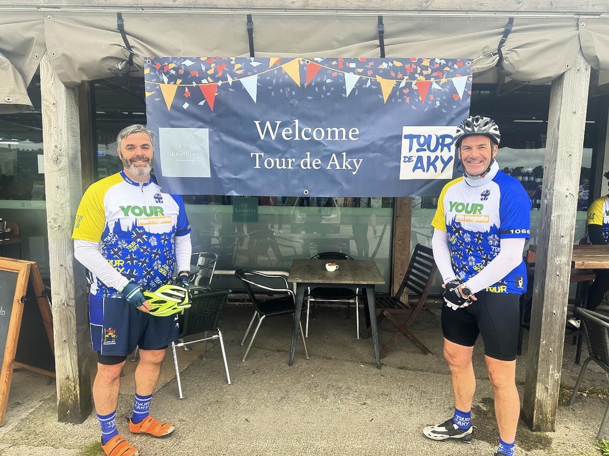 LeathleyCafe's tweet photo. Always a pleasure to welcome and support the @AkyFor @OlesquiPierre @OscarRomeo1268 to Leathley for a pit stop as they cycle 106.6 miles in Memory of their Friend and Colleague Mick ‘Aky’ Atkinson who sadly took his own life in 2019… https://t.co/kW92Dv6MbL