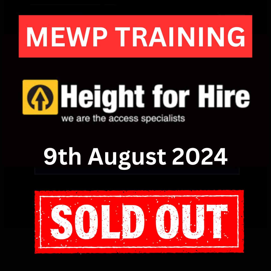 our IPAF MEWP Training courses are SOLD OUT!!! keep an eye on our social media and newsletter for more information about upcoming courses.