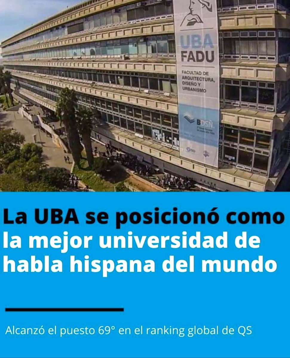 motoreco_ok's tweet photo. UBA MEJOR UNIVERSIDAD DE HABLA HISPANA - Es un orgullo para Altieri Legal informar que todos sus integrantes son graduados y alumnos de la Facultad de Derecho de la Universidad de Buenos Aires. https://t.co/n1lwaokq94