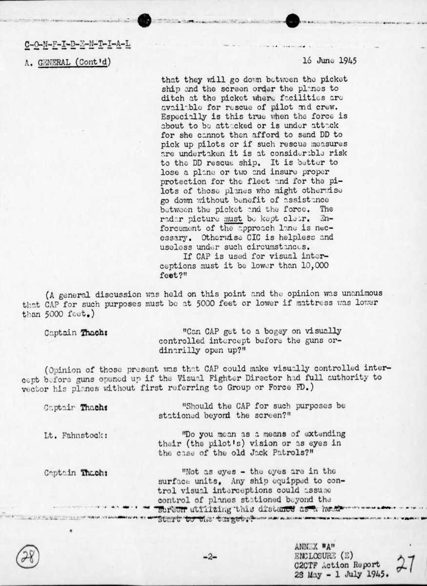 Rich_Ships's tweet photo. Carrier officers giving up CAP control to The Gun Club & their BB's??
After extended operations in support of Okinawa. VADM John S. McCain Sr., CTF 38, had CV officers hold a meeting on CAP and Fighter Control. A log of the meeting and a questionnaire have a lot to tell
#TF38 https://t.co/0rtrSWNMOp