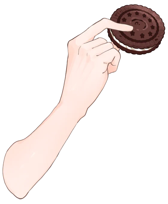 クリームサンドクッキー(オ〇オ?)が食べられるイラスト素材です!(ご使用の際は、リポスト or フォロー頂けましたら嬉しいです)#しぐたそざい#しぐれのキッチン 