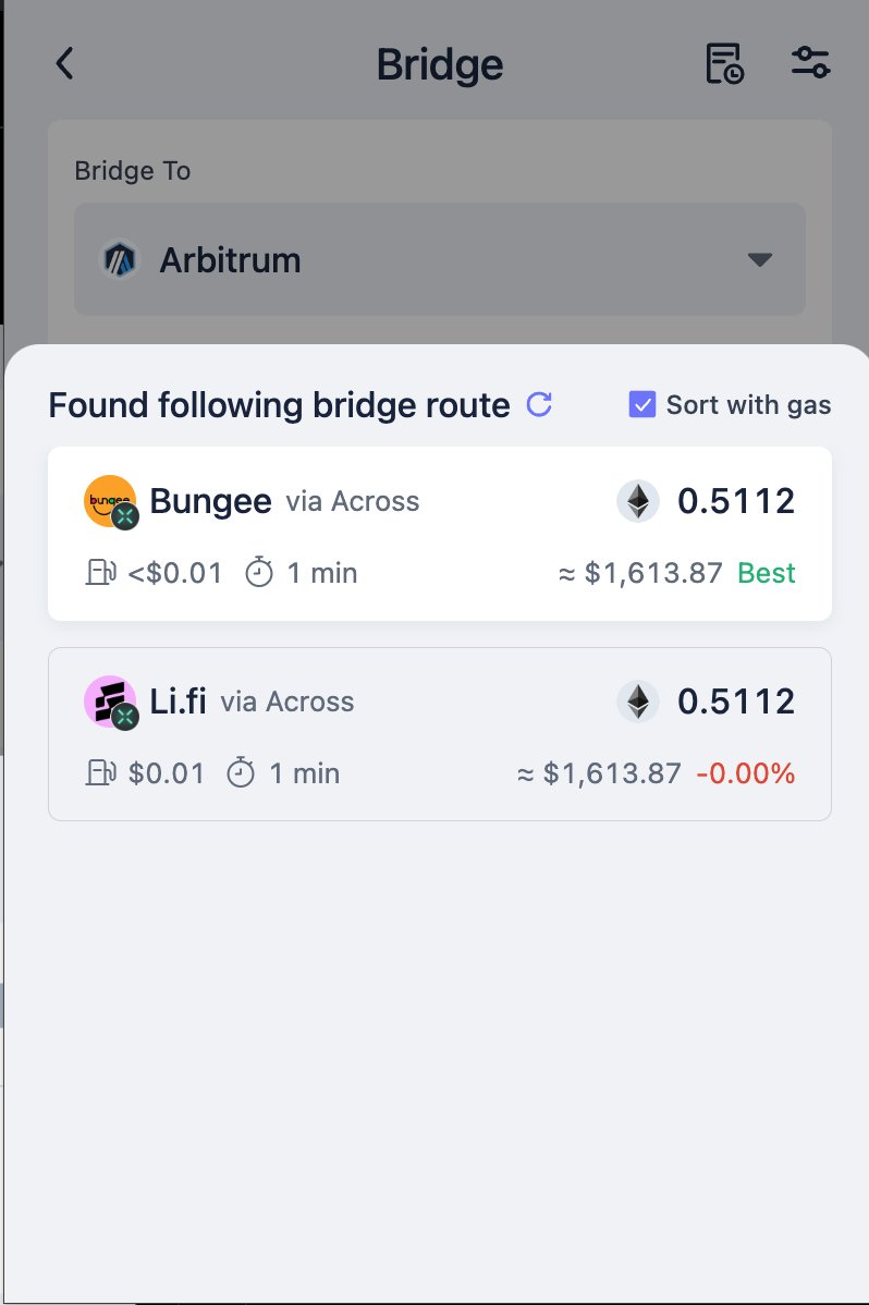 lito (@litocoen) on Twitter photo in-wallet bridging has dropped on <a href="/Rabby_io/">Rabby Wallet</a>
update your extensions and enable Bungee in-wallet bridging has dropped on <a href="/Rabby_io/">Rabby Wallet</a>
update your extensions and enable Bungee