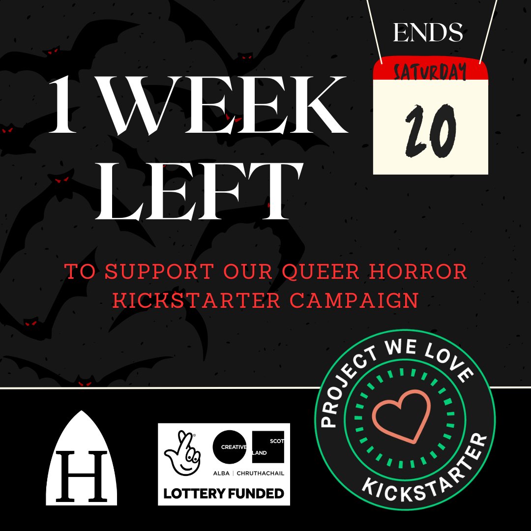 ONE WEEK LEFT to pledge to our queer horror <a href="/Kickstarter/">Kickstarter</a> campaign! 

At 31% funded, we still have a loooong way to go. Pledge, share, sell your soul to a demon - everything you do to support this indie press and our queer authors is hugely appreciated!

kickstarter.com/projects/haunt…