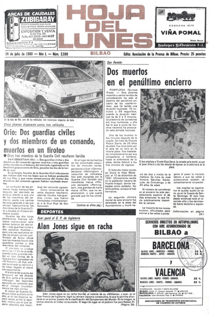 ConsuorF's tweet photo. #TalDiaComoHoy de 1980 #ETA asesinó en #Orio a los @guardiacivil Antonio Gómez y a Aurelio Navío. Les tendieron una emboscada, les lanzaron tres granadas y abrieron fuego cruzado. Pudo ser otra masacre. Otros tres compañeros resultaron gravemente heridos.

HILO ⤵️ https://t.co/KIc3yuOcPt