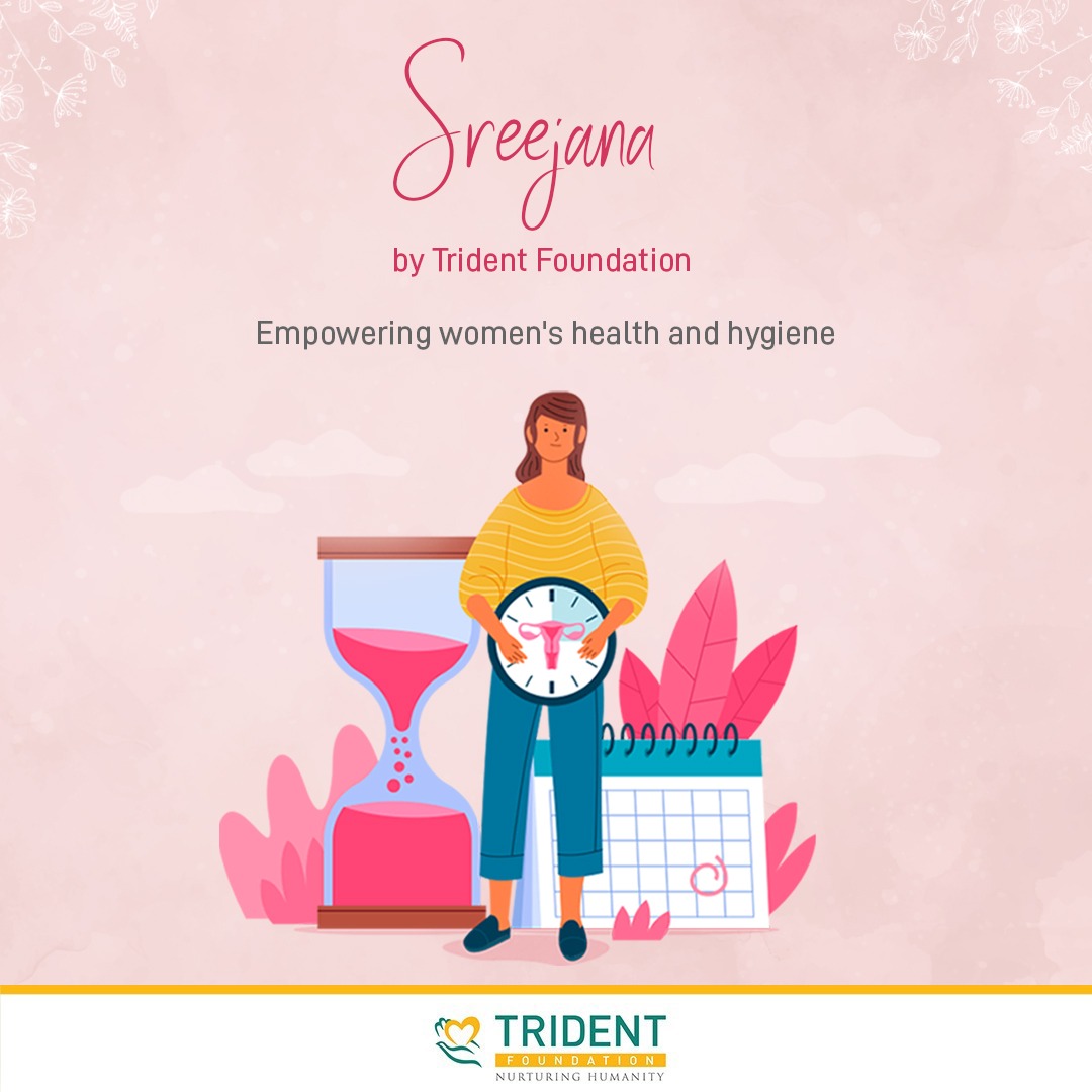 TridentCares's tweet photo. 'Sreejana' for Menstrual Health. This initiative empowers adolescent girls by promoting menstrual health education, safe sanitary napkin use, and proper disposal. 
#sreejanabyTrident #tridentgroup #tridentfoundation #menstrualhygeine #womenhealth https://t.co/ND7dZgIcMp