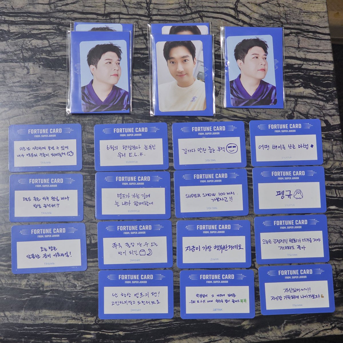 Selling these as well, 

Wants donghae message card that's not in the image, (open to trade) 

You can collect them tmr, as well! 

#SUPERJUNIOR #SPINOFFHALFTIME_IN_SG