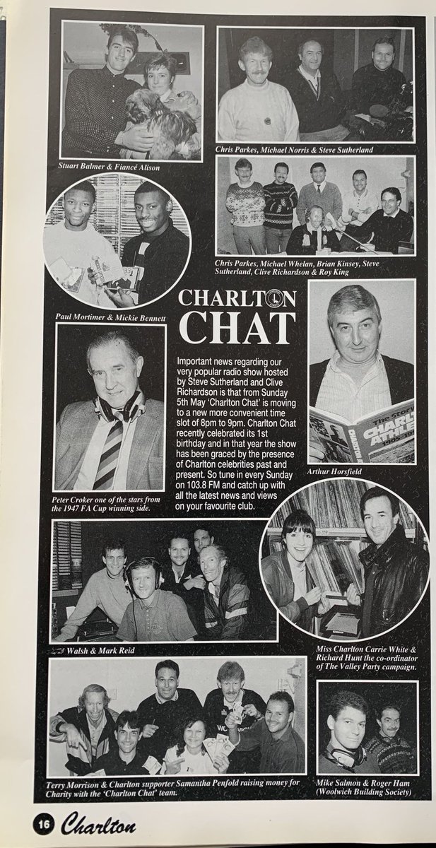 suthersuk's tweet photo. Just some of the well known #cafc faces who came to our tiny RTM radio studio in a maisonette in #Thamesmead on Sunday nights in the late 80’s early 90’s, to chat to ⁦@CliveR39⁩ and myself on ⁦@TheCharltonChat⁩. They were great days…..

https://t.co/R4taeLr2FH https://t.co/FGfrylTzFH