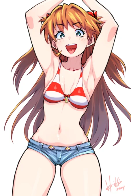 リクエストで描かせていただいた水着アスカ