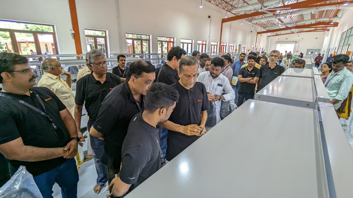 svembu's tweet photo. Yesterday we opened our first dedicated factory, to assemble our Karuvi line of power tools. The factory is in a small village called Mathapuram in Tenkasi district, close to the Zoho office in Mathalamparai village.

We have trained a group of about 15 talented young people drawn from surrounding villages to work in the factory.

Small beginning for a big dream in rural manufacturing 🙏