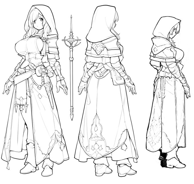 次回のヤンコミ57話、女騎士行方不明のキャラ、回復魔法を使う僧侶騎士シュリーゼ。今回も巨乳キャラ、うちの娘達は8割が大きいおっぱいしてる 