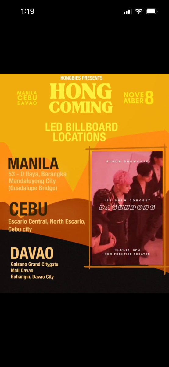 Also, our HONGCOMING Cupsleeve event for #ALAMAT_RJI last year was so memorable bcoz that event and our LED Billboard project ay nangyari in three cities Manila, Cebu and Davao. And our event was FREE, kaya maraming Hongbies ang nakapunta at nagcelebrate ng sama sama 💛