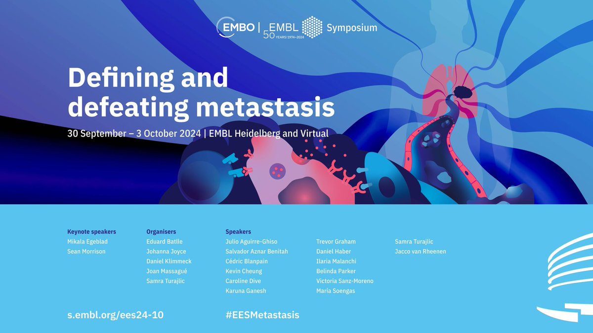BatlleLab's tweet image. Powerful Title for a very powerful meeting
Defining and Defeating Metastasis
Register here 👉🏻embl.org/about/info/cou…
@EMBO
@embl
#Cancer
#Metastasis