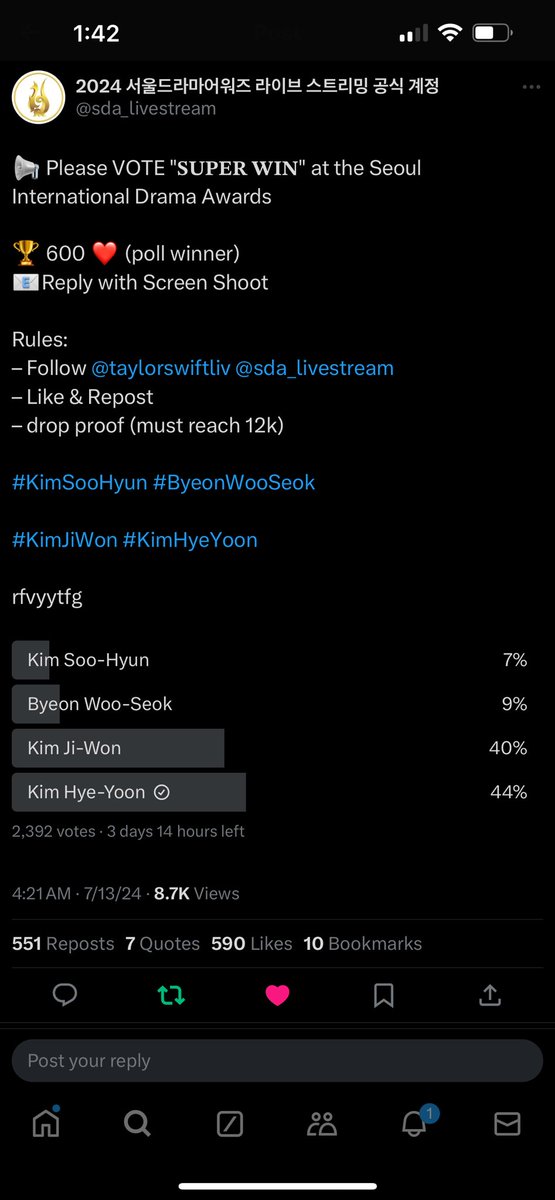 fplskfls's tweet photo. @sda_livestream @taylorswiftliv #KimHyeYoon https://t.co/aUDiYFxkDS