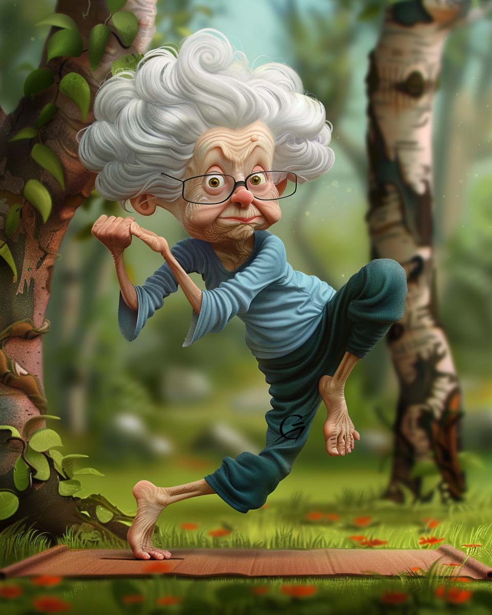 g_art_official's tweet photo. Yoga Granny
When age is just a number and yoga is your secret weapon. Namaste! π§ββοΈπ΅
#caricature #funnycelebrities #celebrityhumor #quirkydrawings #wittyportraits #hilariouscharacters #sillysketches #amusingillustrations https://t.co/Jp2gR57PfB
