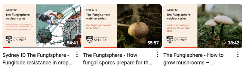 Find out more about the world of fungal research with the Fungisphere Webinar Series <a href="/Sydney_ID/">Sydney ID</a>  🍄🔬

Great talks, on many topics, inc:
👨‍🌾 Environmental sources of drug resistance 
🦇 White Nose Syndrome of Bats 
🧬 Molecular Epi of Crypto 
..and more..
youtube.com/@sydneyinfecti…