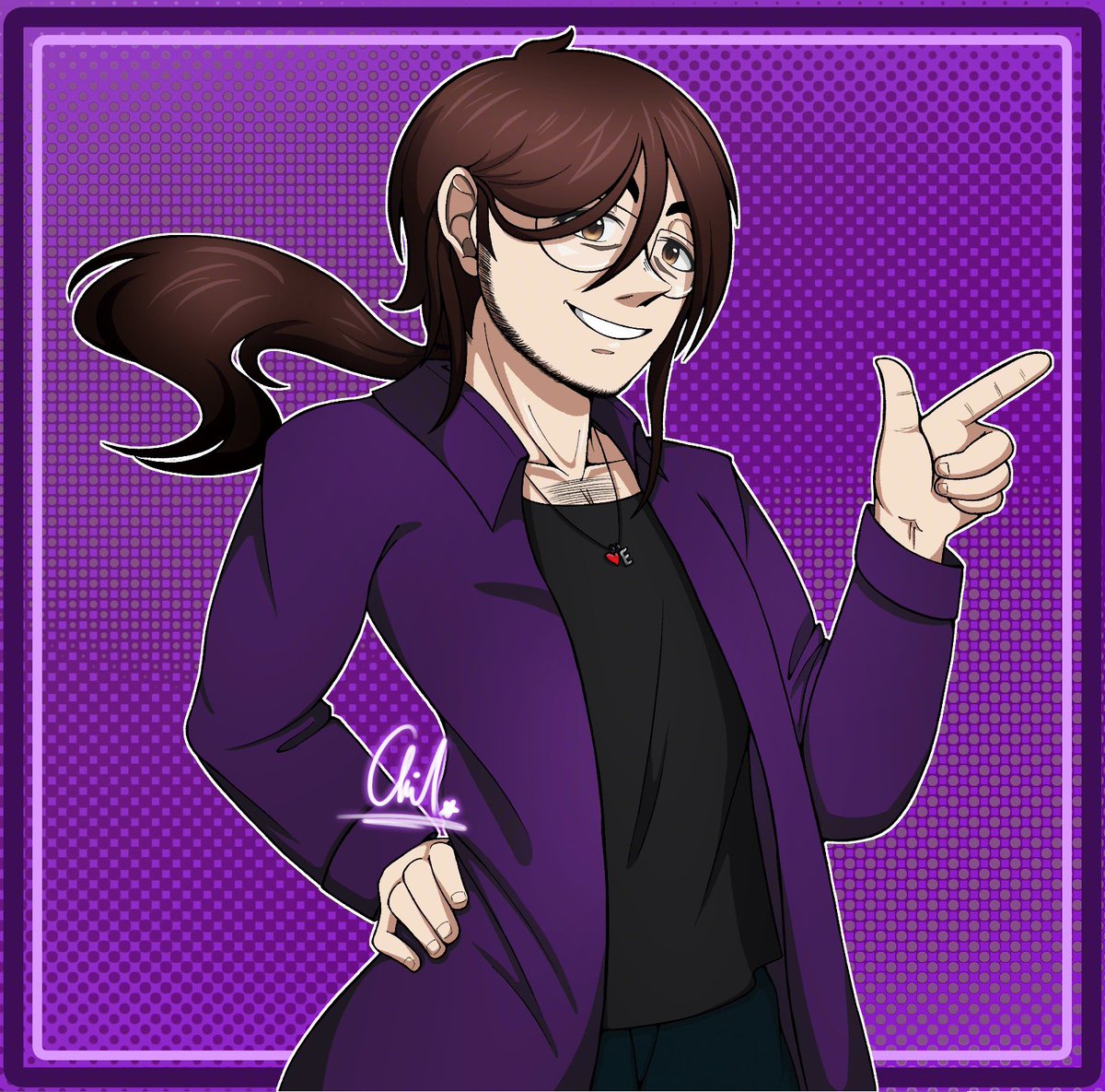Aris_Artis_'s tweet photo. Hewwo! I drew my friend @MEMAZ_ART 
I really enjoyed drawing him in a more detailed art style 💛💜

#drawing #gift #art #purple #friend https://t.co/riOAmmtq0z