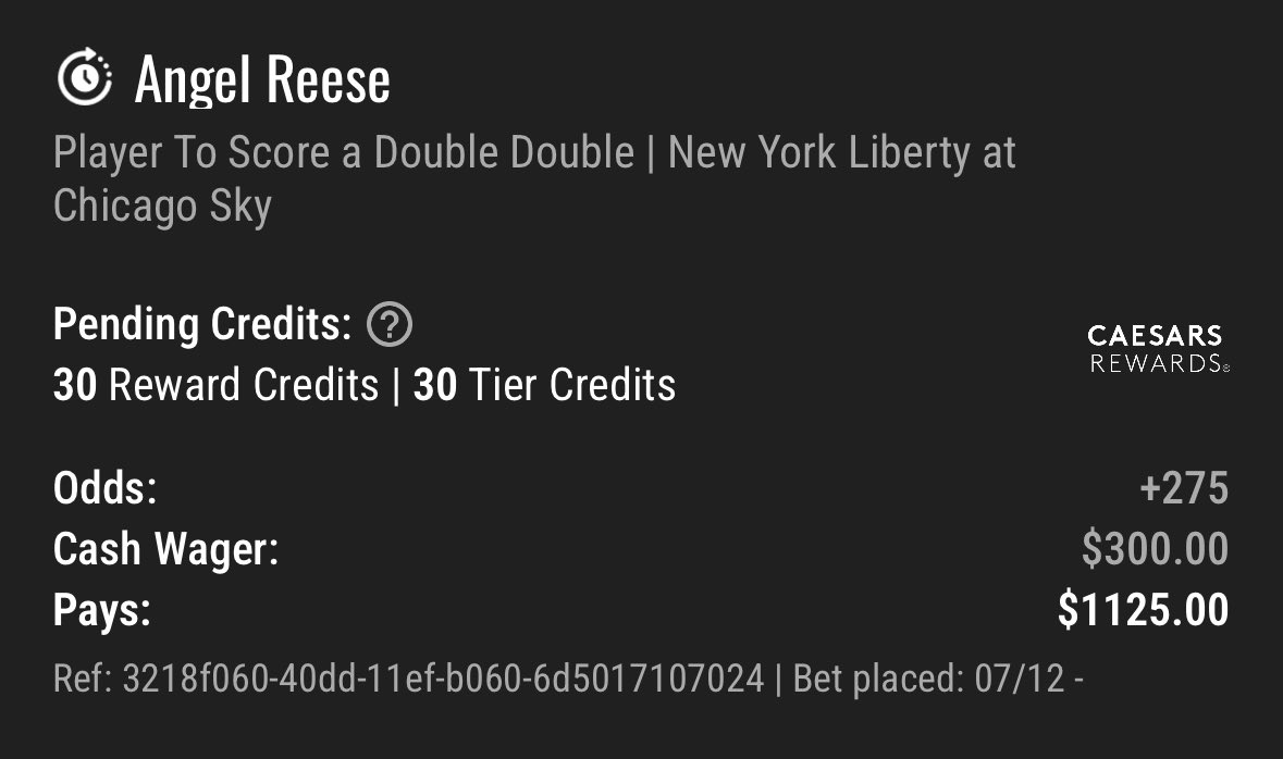 SO many Mistakes Today

HUGE mistake on this from Caesar’s, should be -275. Thanks to <a href="/OddsJam/">OddsJam.com</a> again for notifying me the second the line was posted. 

Need her to go get her 16th Double Double in a row tmrw😭