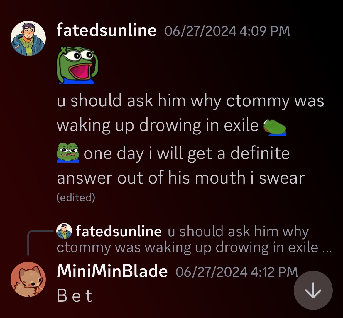 MinMinBlade's tweet photo. The Discord message that started all this 😌 https://t.co/Ryn3bMykOf