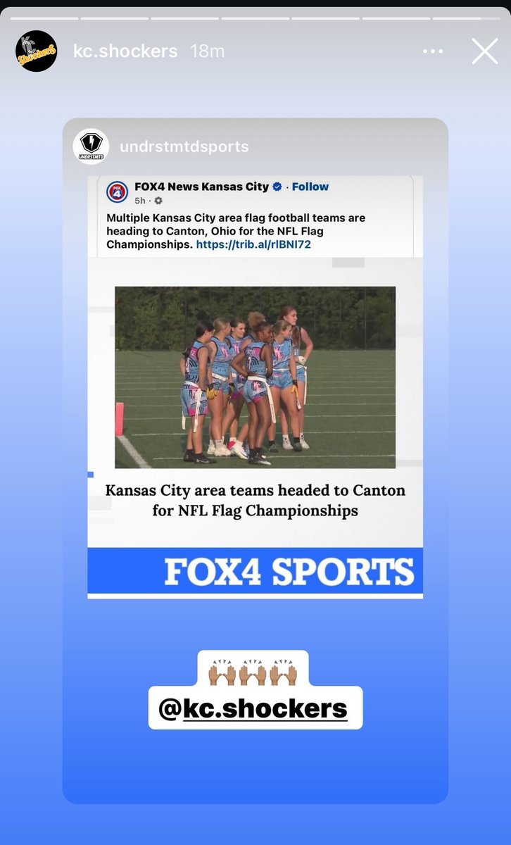Jaidyn_Keith25's tweet photo. 5 days before we leave to complete for the national championship game in Canton Ohio! Thank you @fox4kc for showcasing us.
#FlagFootball #Nationals #StaleyHighSchool
#KCShockers #Travel
@staleyhs
@fox4kc https://t.co/EV1zcXOr3M