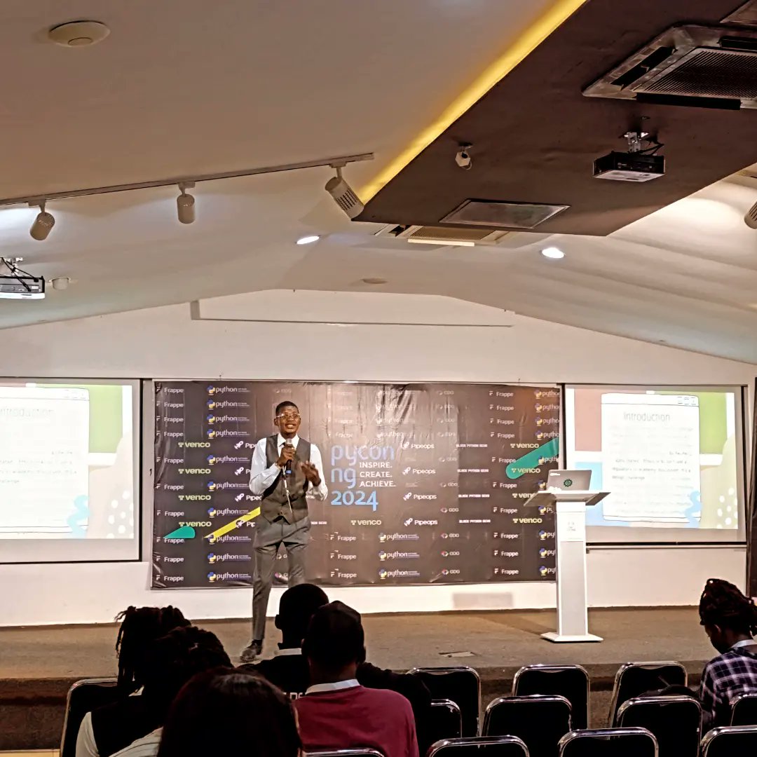 iamAgba_Coder's tweet image. I had a wonderful time speaking at #pyconng24 by @PythonNigeria .This was day three & every session & activities has been tremendous🚀
Thank you @pyNigeria @ThePSF @googledevgroups @Microsoft @pipeopshq @vencohq @rubiestech
God bless PSF, God bless PyNG! 🎉❤️.. See you today!