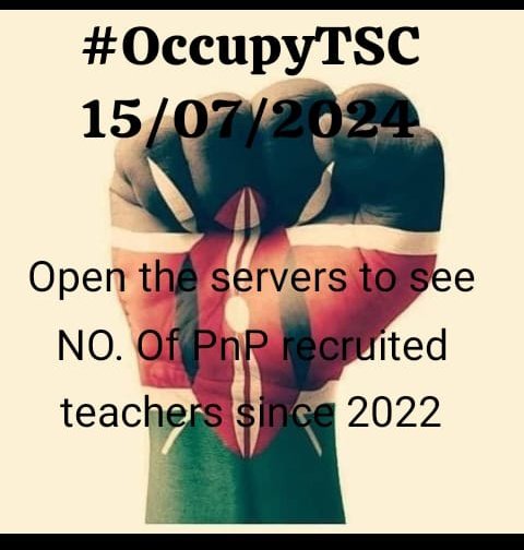 #OccupyTSC 
#confirm46kJssInterns 
#occupyMOE 
#nancymachariamustgo