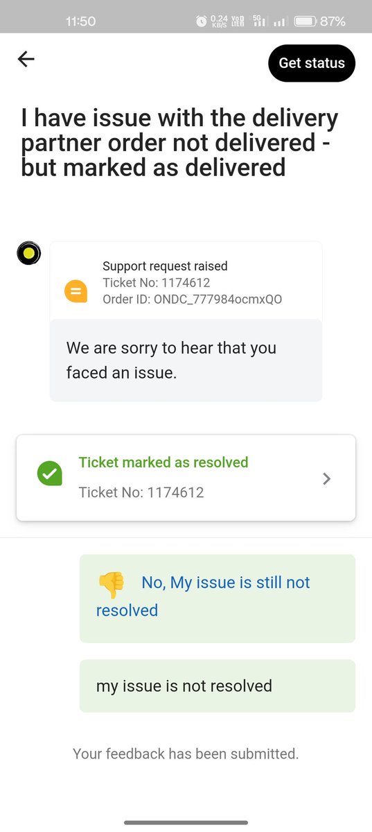 ganarendra's tweet photo. @ola_supports Team I ordered food through your app, no one came to deliver, he didn't even call , i haven't given OTP but it's showing delivered today &amp; your support says it's resolved what's resolved where's my food ? Or where's refund? What comedy is this https://t.co/gPSWgYvJki