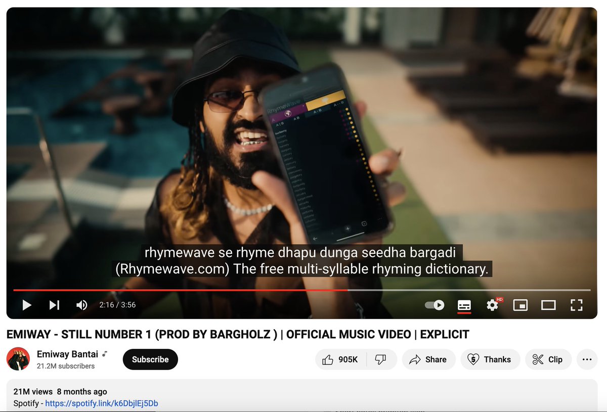 This is so cool. A website I helped a friend with some years back was referenced in a Hindi rap beef. Here the genius.com annotation:
genius.com/29896999?