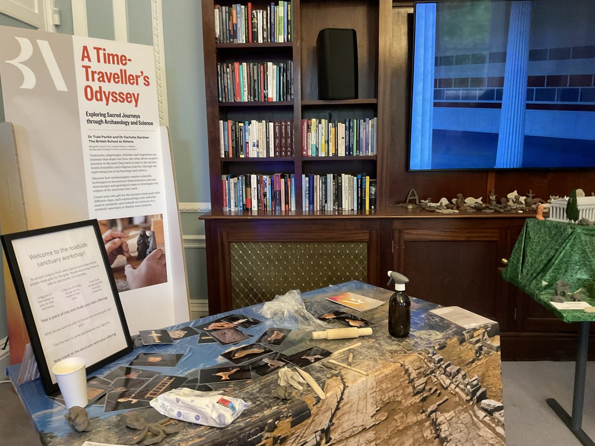 ProfArleneHH's tweet photo. @BritishAcademy_ @Mjple @zulfikardwp @ucl @PolicyUpen It was a joy to meet @tulsiparikh &amp; @carlottagardner @BSAthens at their exhibition showcasing mobility in the ancient world. Mobility for religious purposes was the focus. The votives you can see were made by school students as part of the #SummerShowcase schools’ programme! ❤️ https://t.co/6MFh3oxMGL