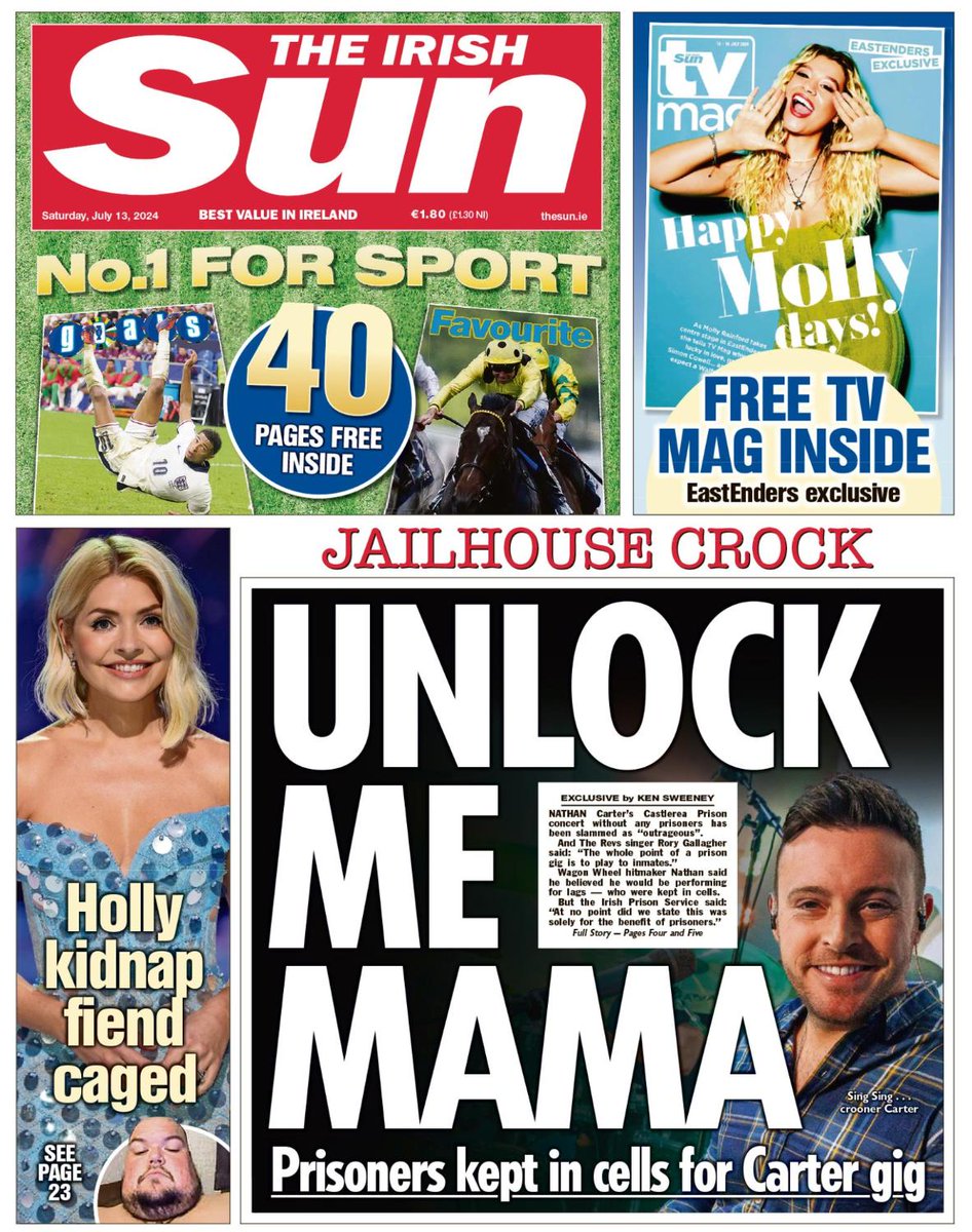 Today's front page of The Irish Sun.