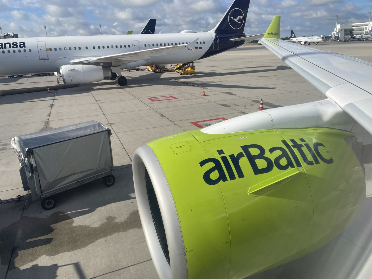 On a LuftBaltic (or airHansa?) flight from Munich to Bilbao! Lufthansa is wet-leasing several Airbus A220s from <a href="/Gaussm/">Martin Gauss</a>’s <a href="/airBaltic/">airBaltic</a> to support its summer operations.
