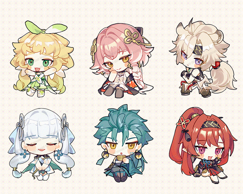 「WuWa Chibis! #WutheringWaves #WuWafanart」|xoaiu✩のイラスト