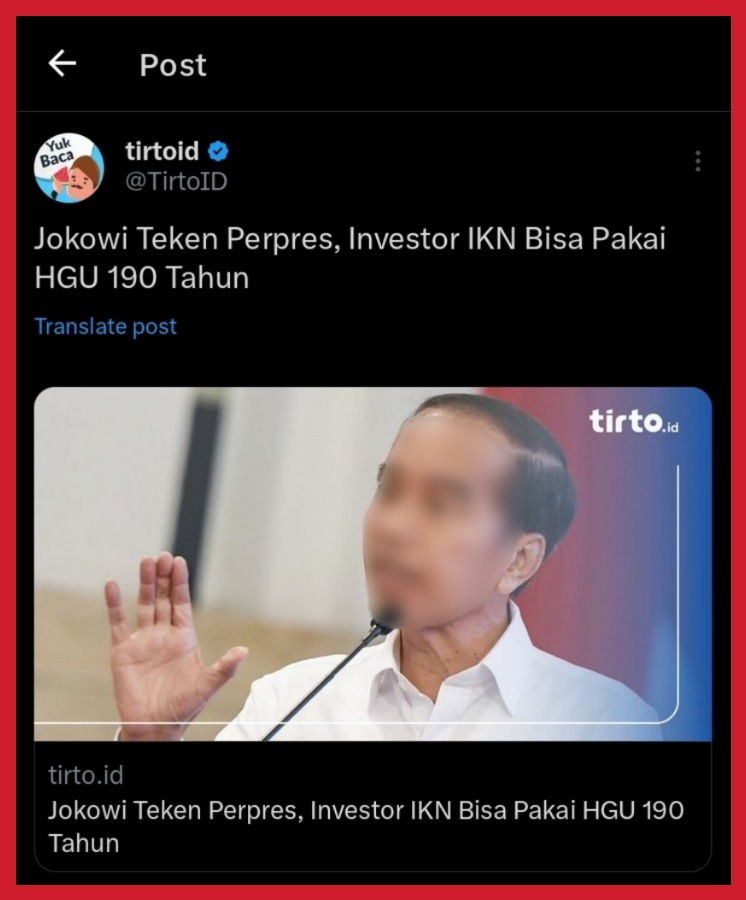 | A K | (@__anakkolong) on Twitter photo Ada berbagai cara untuk memperbaiki iklim investasi, tapi tidak dengan memberi HGU di IKN (๐ฅ๐ง๐ค๐ฎ๐๐ ๐ข๐๐ฃ๐๐ ๐ง๐๐ ) - nyaris 2 abad.
Sungguh ini Perpres ;
๐ ๐ ๐ ๐ ๐ก ๐ ๐ ๐ก ๐ง ๐ข ๐ ๐ข ๐
.
.
๐บ๐๐
๐๐ ๐๐๐๐๐๐๐๐, ๐๐๐๐๐ ๐๐๐๐.
.
. Ada berbagai cara untuk memperbaiki iklim investasi, tapi tidak dengan memberi HGU di IKN (๐ฅ๐ง๐ค๐ฎ๐๐ ๐ข๐๐ฃ๐๐ ๐ง๐๐ ) - nyaris 2 abad.
Sungguh ini Perpres ;
๐ ๐ ๐ ๐ ๐ก ๐ ๐ ๐ก ๐ง ๐ข ๐ ๐ข ๐
.
.
๐บ๐๐
๐๐ ๐๐๐๐๐๐๐๐, ๐๐๐๐๐ ๐๐๐๐.
.
.