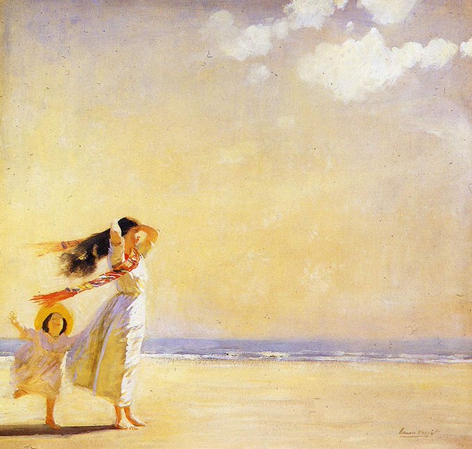 "I have kept young by trying never to lose my childhood sense of wonderment. I’m glad I still have a vivid curiosity about the world I live in."
    ~ Helen Keller

Untrodden Sands (1912)
      🎨 Laura Knight
