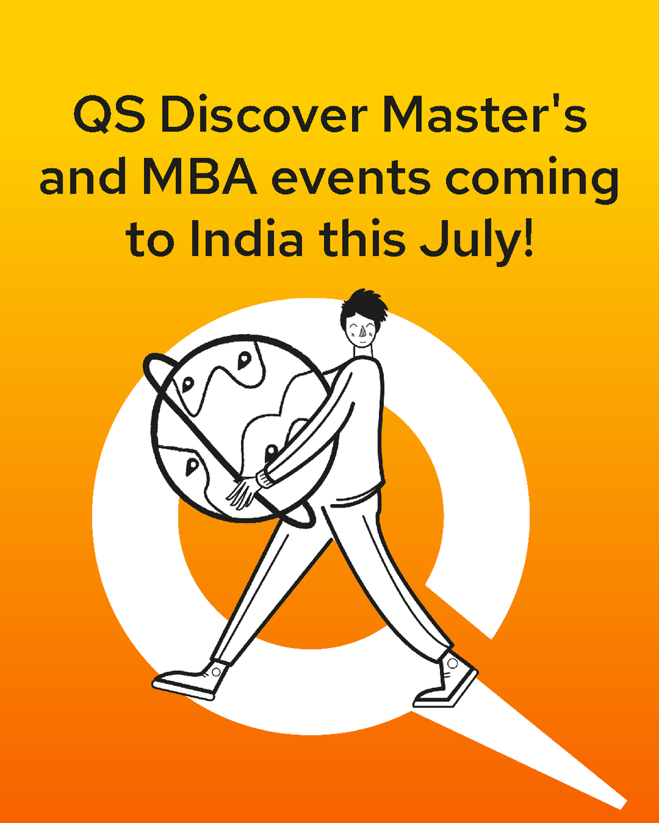 worlduniranking's tweet photo. Excited about advancing your career with a Master's or an MBA? This July, QS Discover Masters and MBA fairs are coming to India! So save the dates and make sure to join us!

Visit https://t.co/jTE3NvAWVp to register for the closest event today!

#QSDiscover #MastersFair #India https://t.co/9Dgxq4dBFp