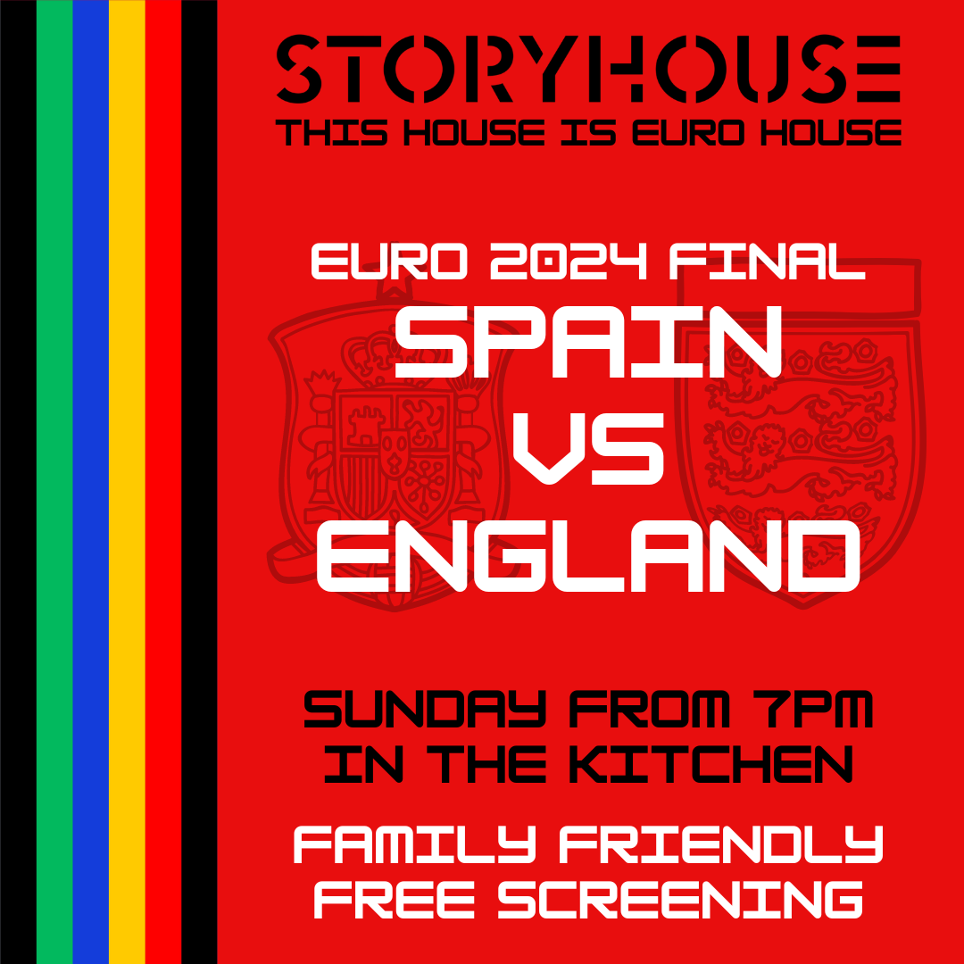 StoryhouseLive's tweet photo. It's happening...

🎉⚽️ Join us for an unforgettable screening of the Euro 2024 Final on the big screen – for the first time ever at Storyhouse! 

👕 Bring your friends and loved ones, wear your England colours and get ready to make some noise - is it finally coming home?! https://t.co/kmmZodaPEB