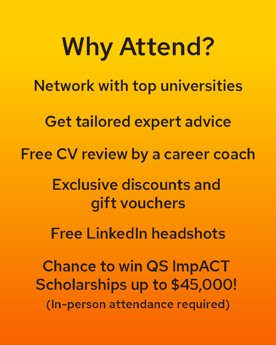 worlduniranking's tweet photo. Excited about advancing your career with a Master's or an MBA? This July, QS Discover Masters and MBA fairs are coming to India! So save the dates and make sure to join us!

Visit https://t.co/jTE3NvAWVp to register for the closest event today!

#QSDiscover #MastersFair #India https://t.co/9Dgxq4dBFp