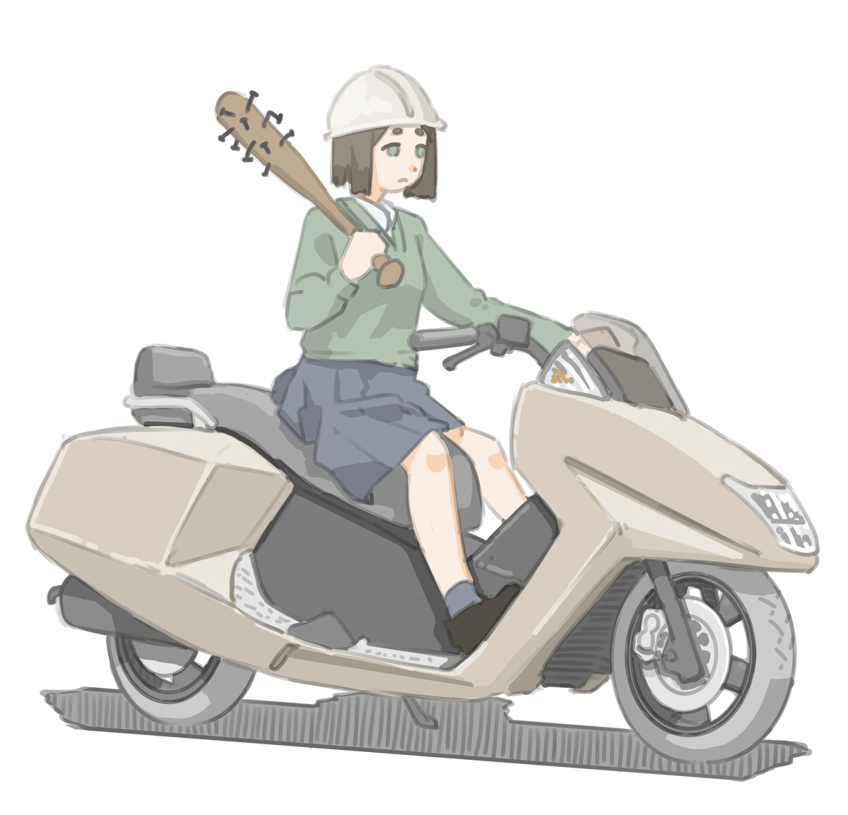「これからそいつを殴りに行こうとする女子です。(ヤマハ マグザム)【再掲】#バイク」|きわみらい@バイクJKのイラスト描きのイラスト